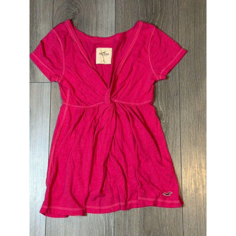 Vintage Hollister Hot Pink Twist Women's Babydoll Top Y2K 90's
